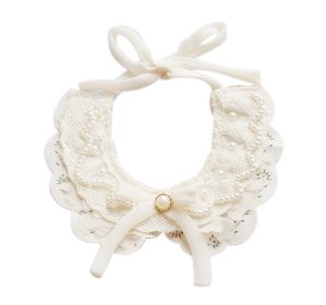 Adjustable Pet Collar With Pearl Lace Princess Dog