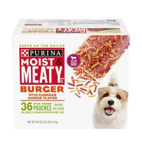 Purina Moist and Meaty Burger Cheddar Cheese Flavor, Wet Dog Food 2-16 oz Pouch