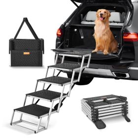 VEVOR Dog Stair for Cars 5-step Folding Steps Aluminum