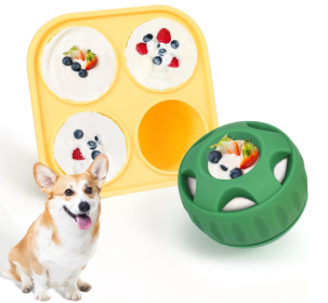 Dog Chew Toys For Puppies And Treat Trays (Option: Tray ball green)