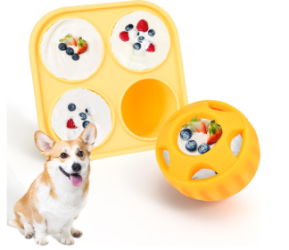 Dog Chew Toys For Puppies And Treat Trays (Option: Tray ball yellow)